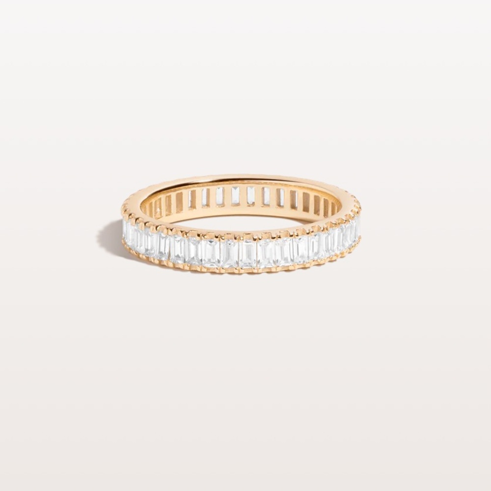 NWT Aurate White Sapphire Baguette Eternity Ring | Size 8